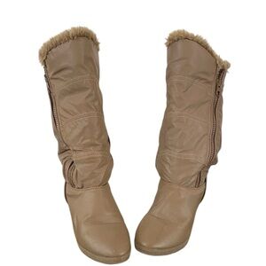 Fur Lined Side Zip Mid Calf Winter Boots